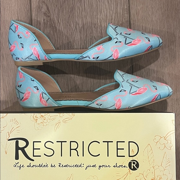 New Restricted Women's “Mint” Flamingo Slip-on Flats Size 7.5 Fun Tropical - Picture 8 of 12